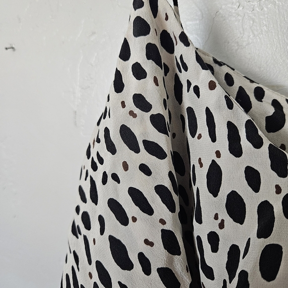 J.Crew Women's 4 100% Silk Stylish Black White Polka Dot Tank Top Ruffle Blouse - Picture 5 of 7